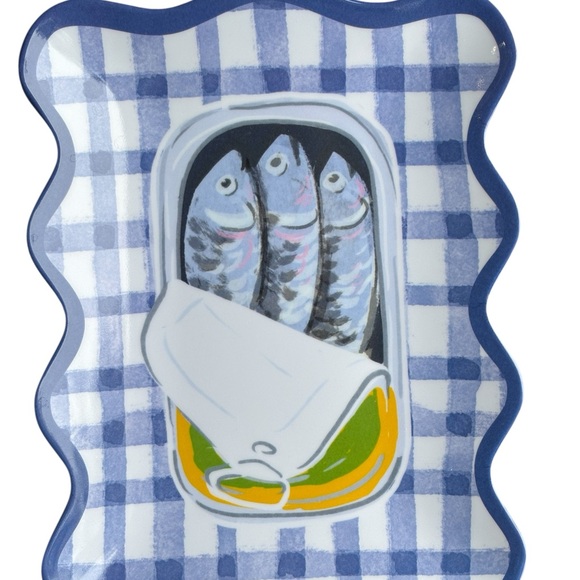 C&C California Viral Trend Set of 4 Sardines Melamine Appetizer Plates - Picture 5 of 7